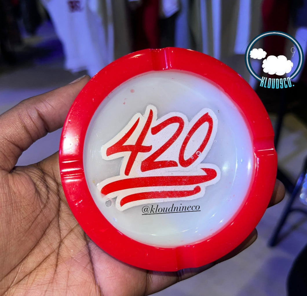 420 Red and White Ashtray